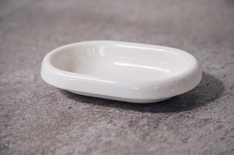 Ceramic bowl for the Stall Wide Food Stand (single item, long shallow dish) (new shape, new product)