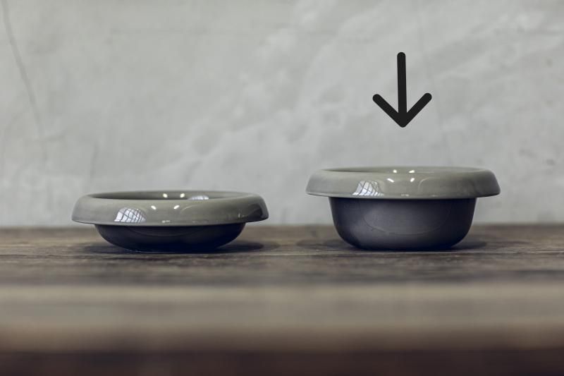 Cloud Gray ceramic bowl (single, deep type) for S/S tall/S hightall Food Stands