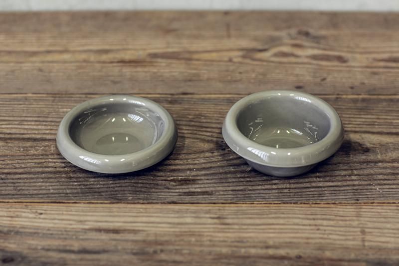 云灰色陶瓷碗（单个，深型），适用于不锈钢高脚食品架