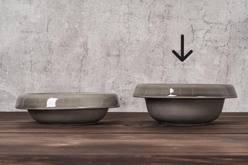 Cloud Gray Ceramic Bowl (Single, Deep) for L/Ltall/Lhightall Food Stands