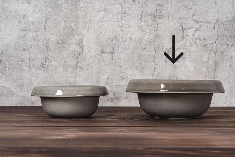 云灰色陶瓷碗（单个，深碗），适用于 L/Ltall/Lhighall 食品架